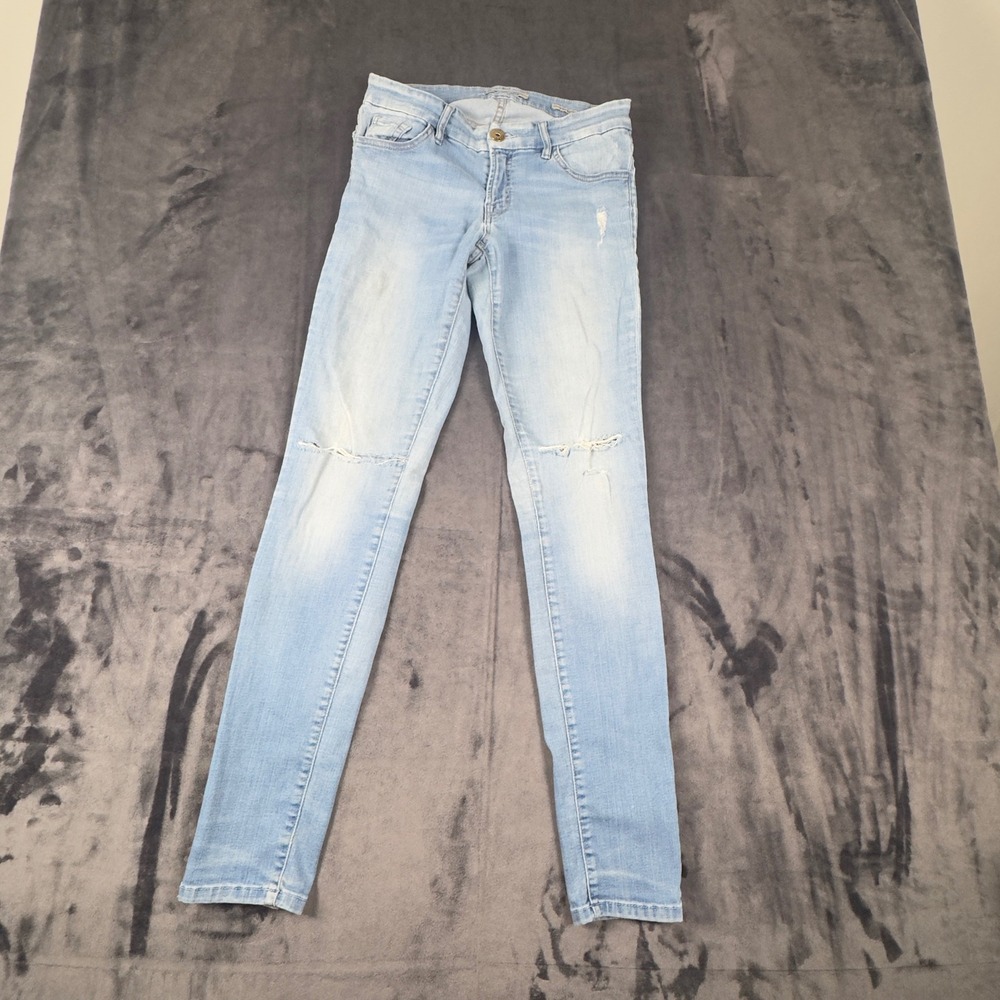 Guess Curvy Sophia Skinny Jeans Womens 27 Blue Light Wash Distressed WB4A61R0EB0